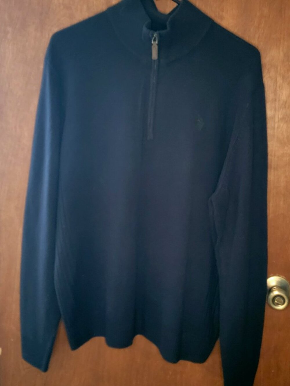 US Polo Assn Long Sleeve  Quarter Zip Navy Sweater Men's size Large